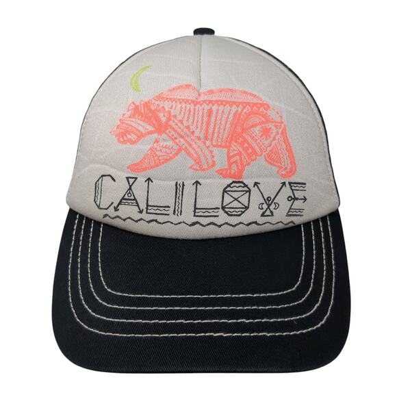 California Love Bear Snapback Trucker Hat Black One Size Adjustable Billabong - Picture 1 of 10